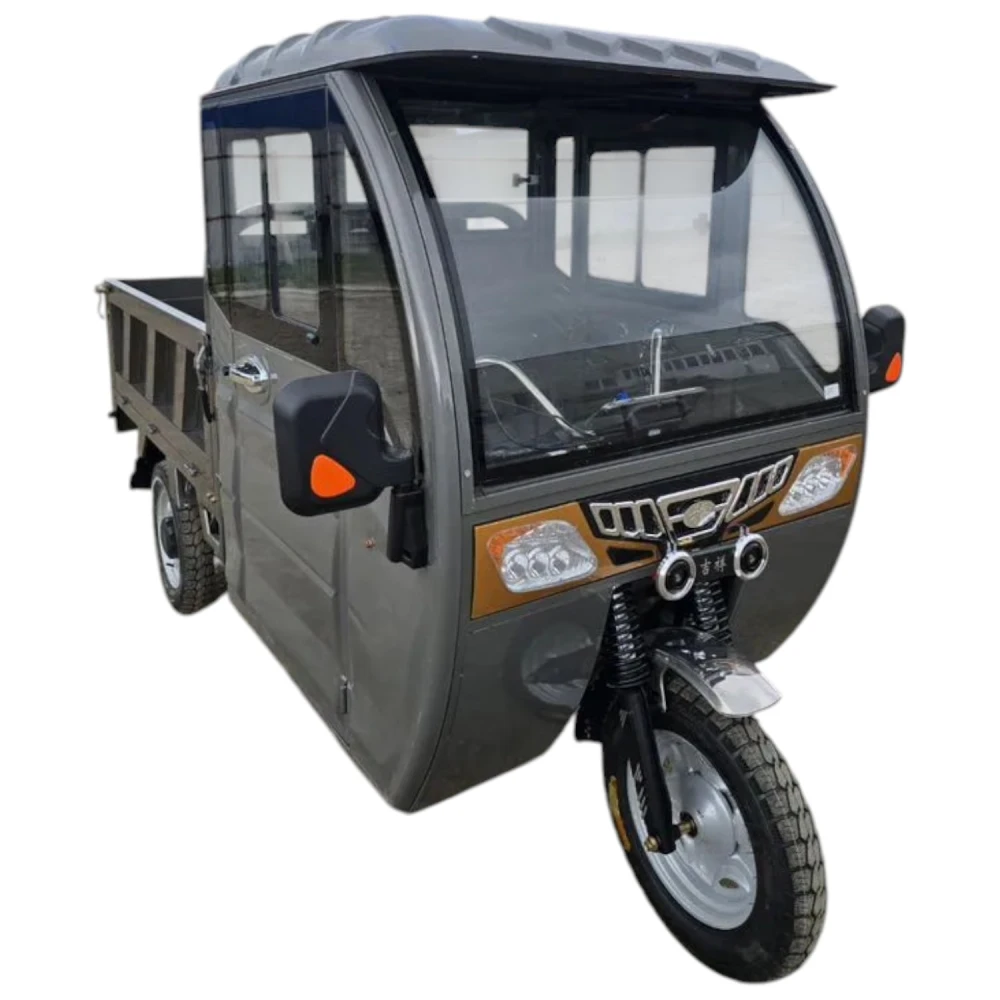 Грузовой электротрицикл Yasmand Гидравлика С900 Кабина Гибрид 60V32Ah Серый